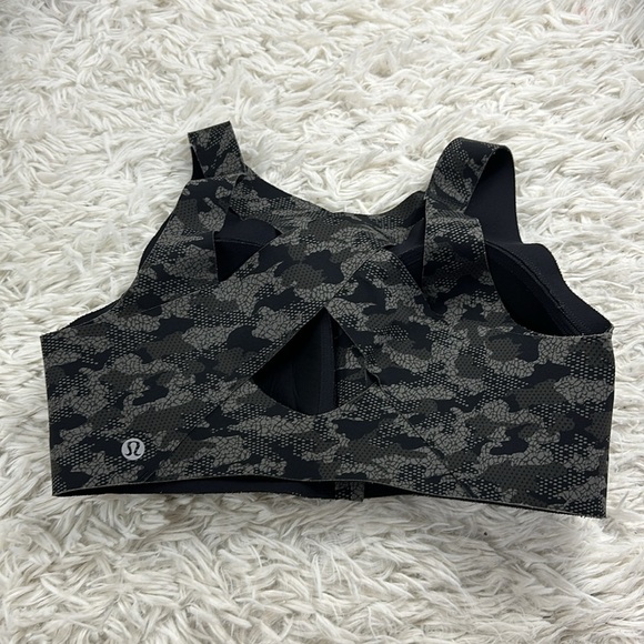 Lululemon Enlite Bra Zip Front *High Support, A–E Cups Collage Camo Mini Black M - Picture 3 of 6